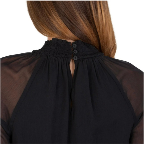 Joie Black Mock Neck Top - Picture 2 of 5